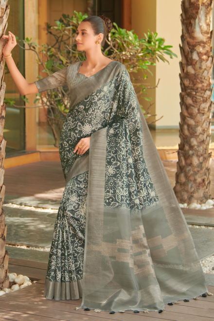 Hunter Green Organza Bollywood Saree