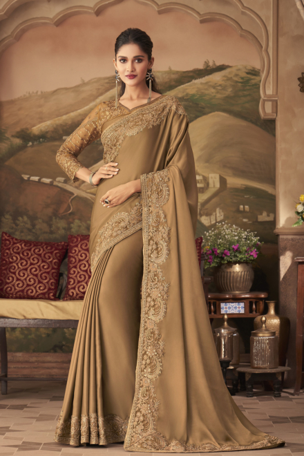 Sand Gold Soft Silk Fashion Saree