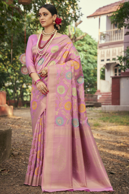 Baby Pink Cotton Silk Handloom Saree
